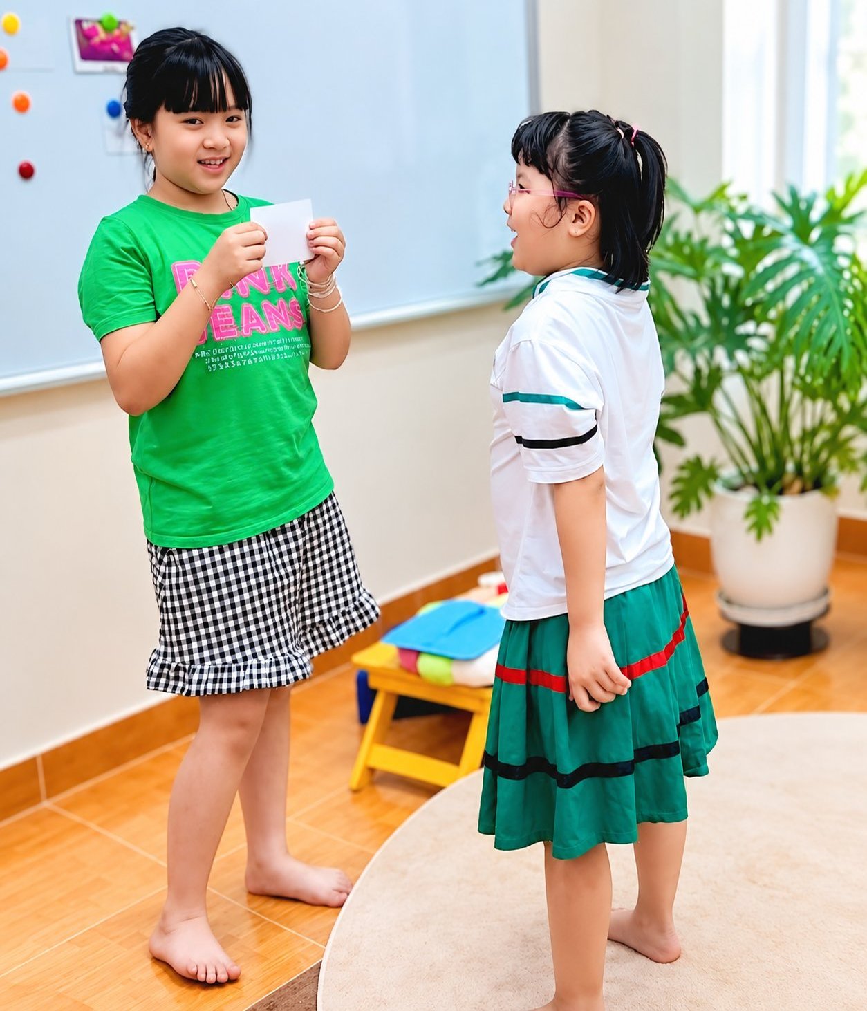 Hai bé KITA đóng vai nói tiếng Anh